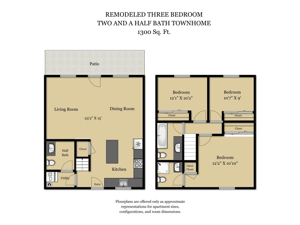 3 Bed/2.5 Bath-Plan R - 3 Bed 2.5 Bath Plan T