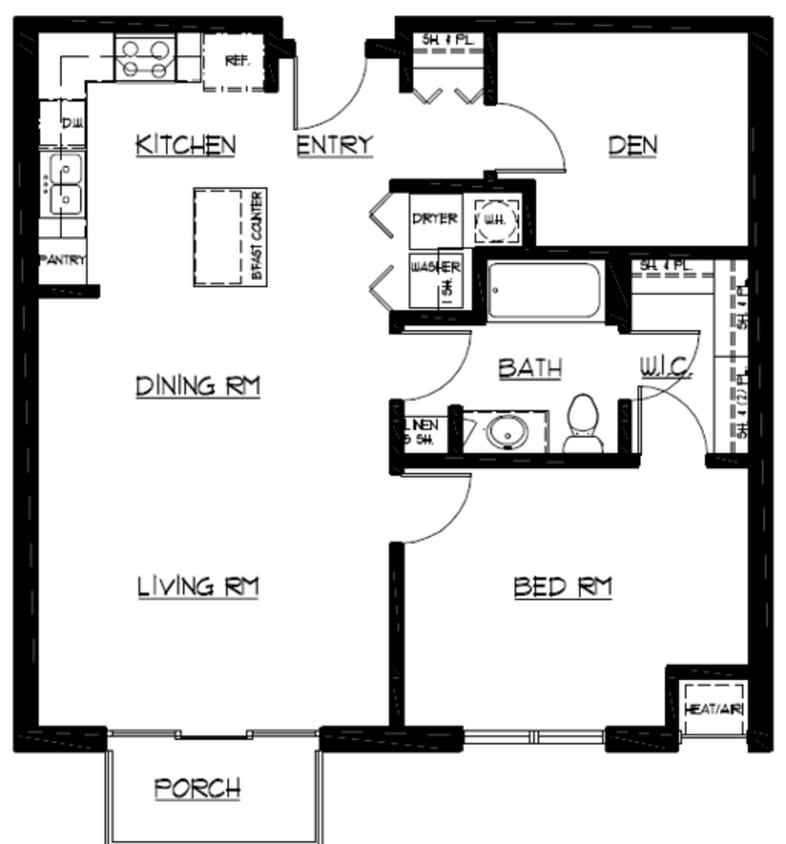 Floor Plan - B3 DEN - 1X1