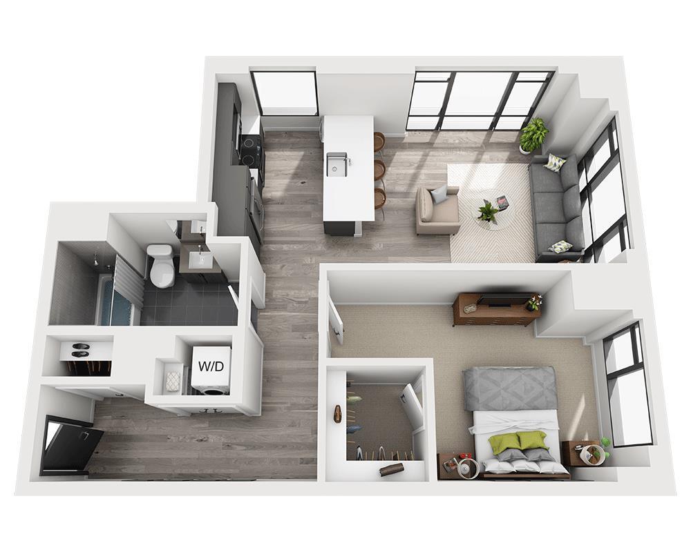Floor Plan - One Bedroom A1AP