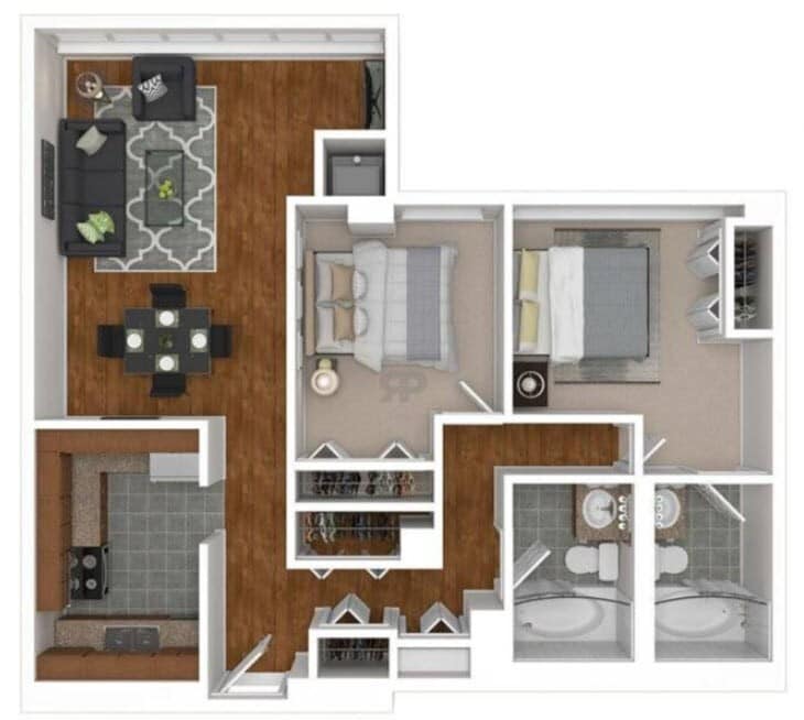 Floor Plan - 2BR - 2BTH