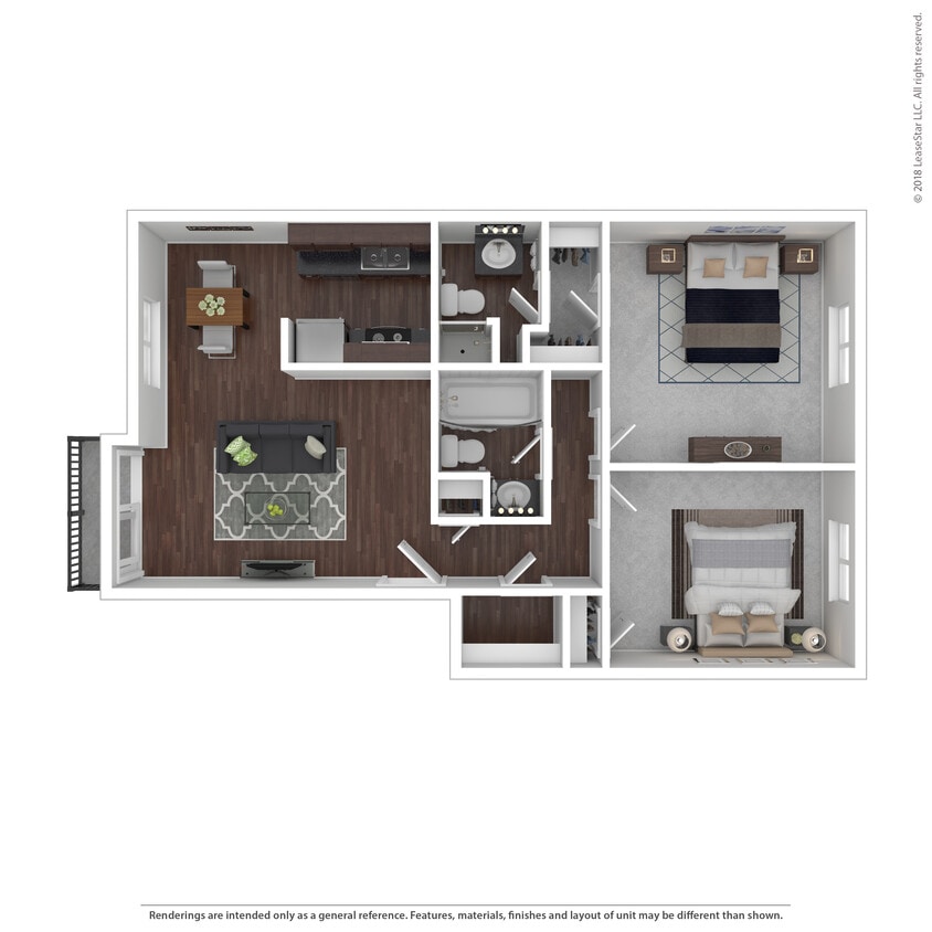 Floor Plan - Eames (2 Bedroom / 2 Bath)