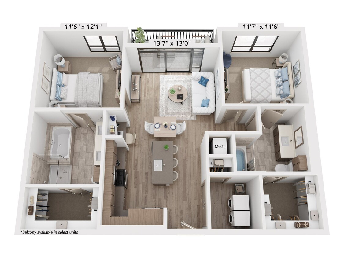 Floor Plan - 2x2 b20.b