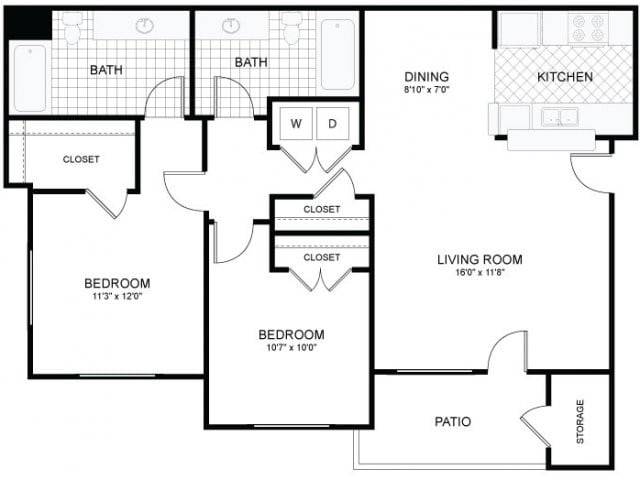 Floor Plan - 2x2 LG