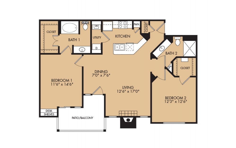 Floor Plan - B2 -2x2