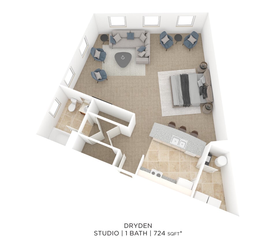 Floor Plan - Studio - Dryden