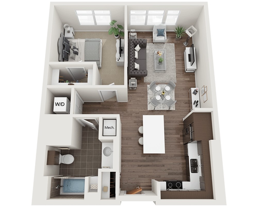 Floor Plan - One Bedroom A1C