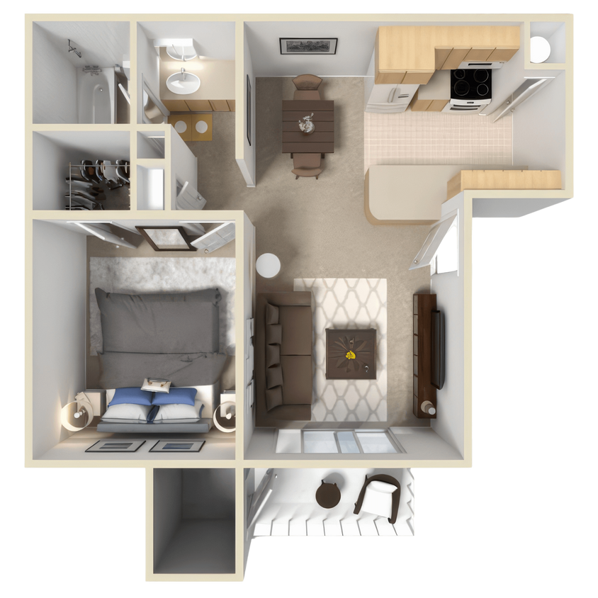 Floor Plan - One Bedroom