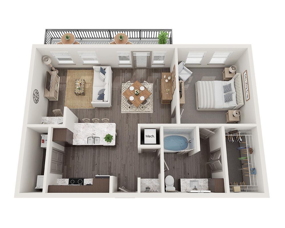 Floor Plan - One Bedroom A1X