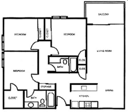 3BR/2BA - 3x2
