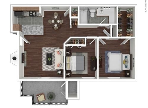 2 Bedroom | 2 Bath | 788 sqft - B1