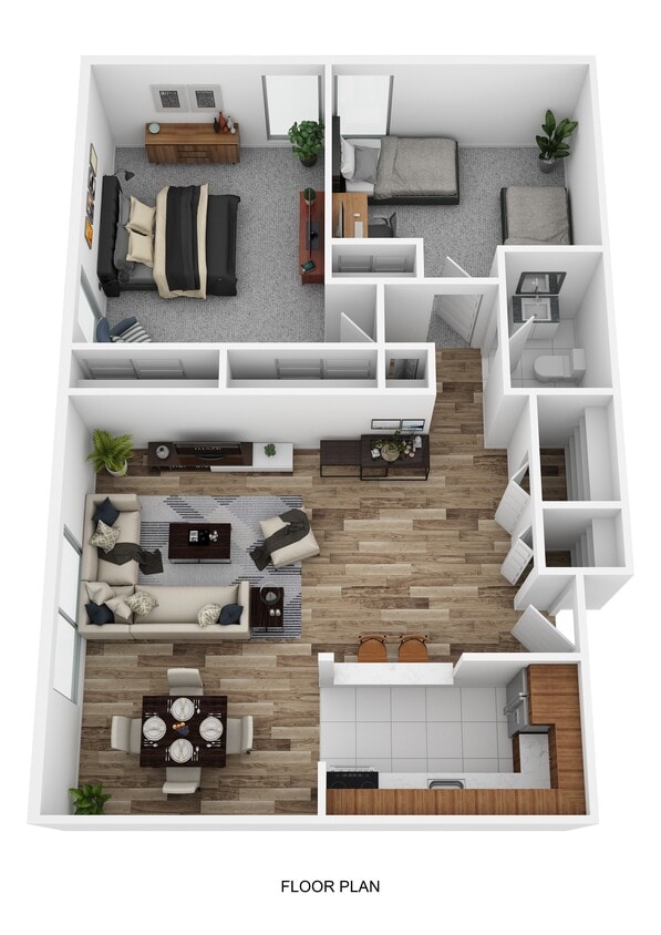 Floor Plan - 2 Bedroom w/ Balcony
