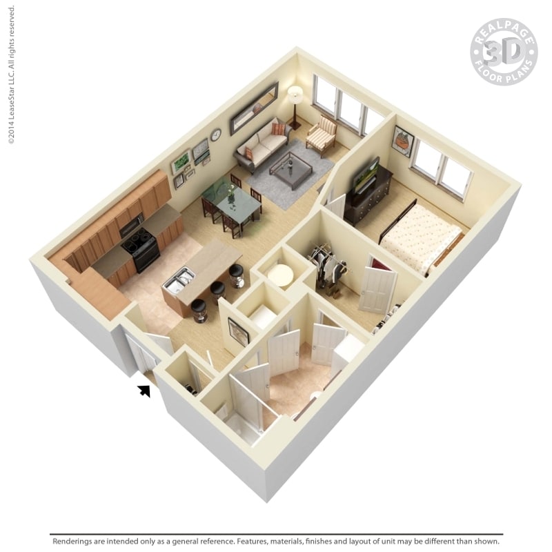 Floor Plan - A3M4 Saffron 670 sq ft
