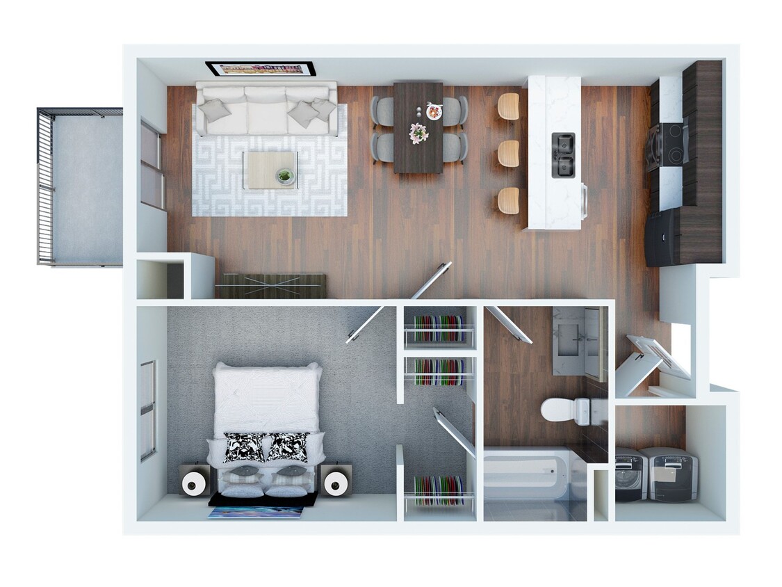 Floor Plan - 1 Bed 1 Bath Apartment