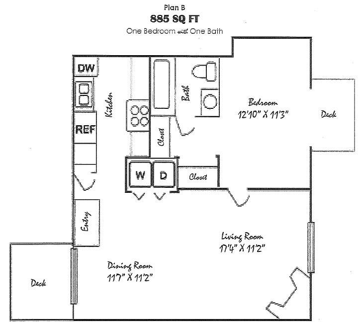 1BR/1BA - Harbor 1X1B