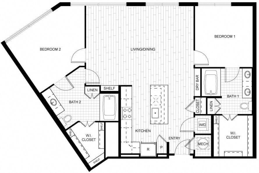 Floor Plan - 2 Bed/2 Bath-F_C06