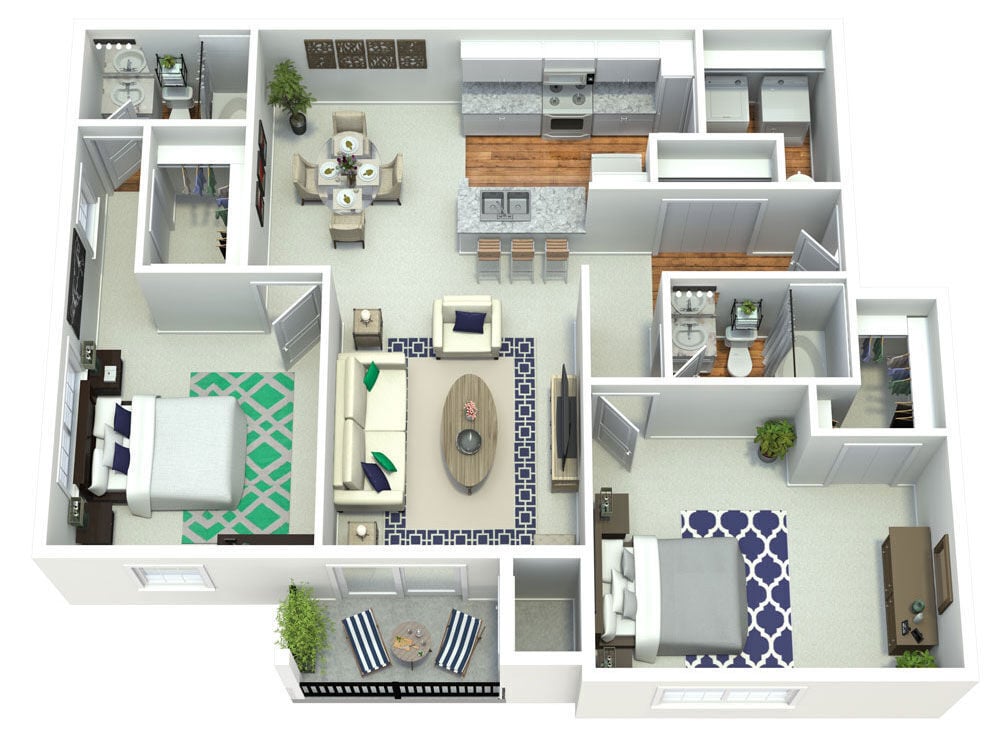 Floor Plan - 2 Bed MMI Upgraded