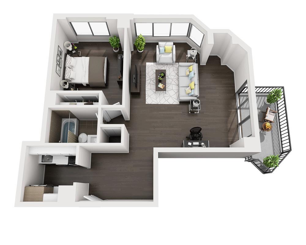 Floor Plan - One Bedroom A1T