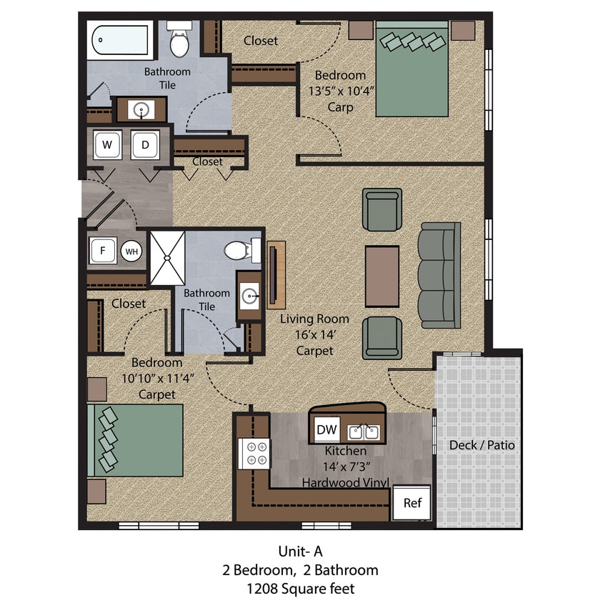 Floor Plan - 2 Bedroom Unit A