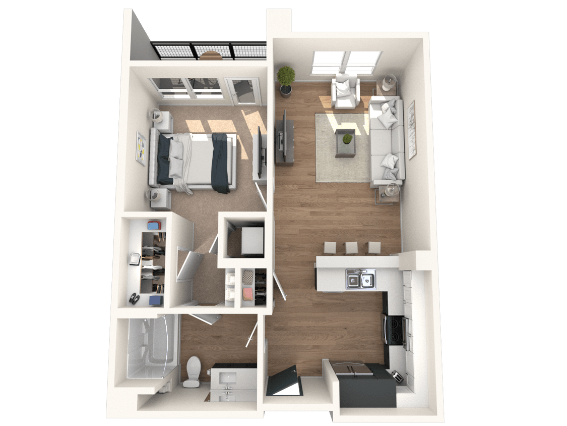 Floor Plan - 1BR/1BA A1