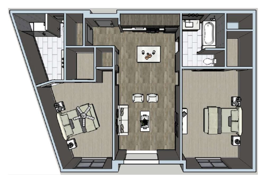 Floor Plan - 2 bed / 2 Bath 
