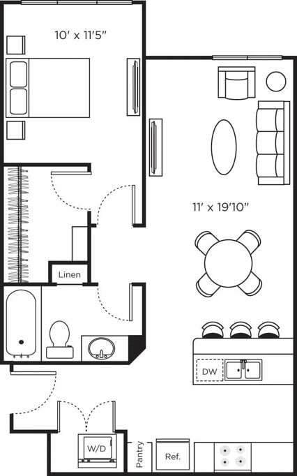 Floor Plan - One Bedroom C_NOBALCONY