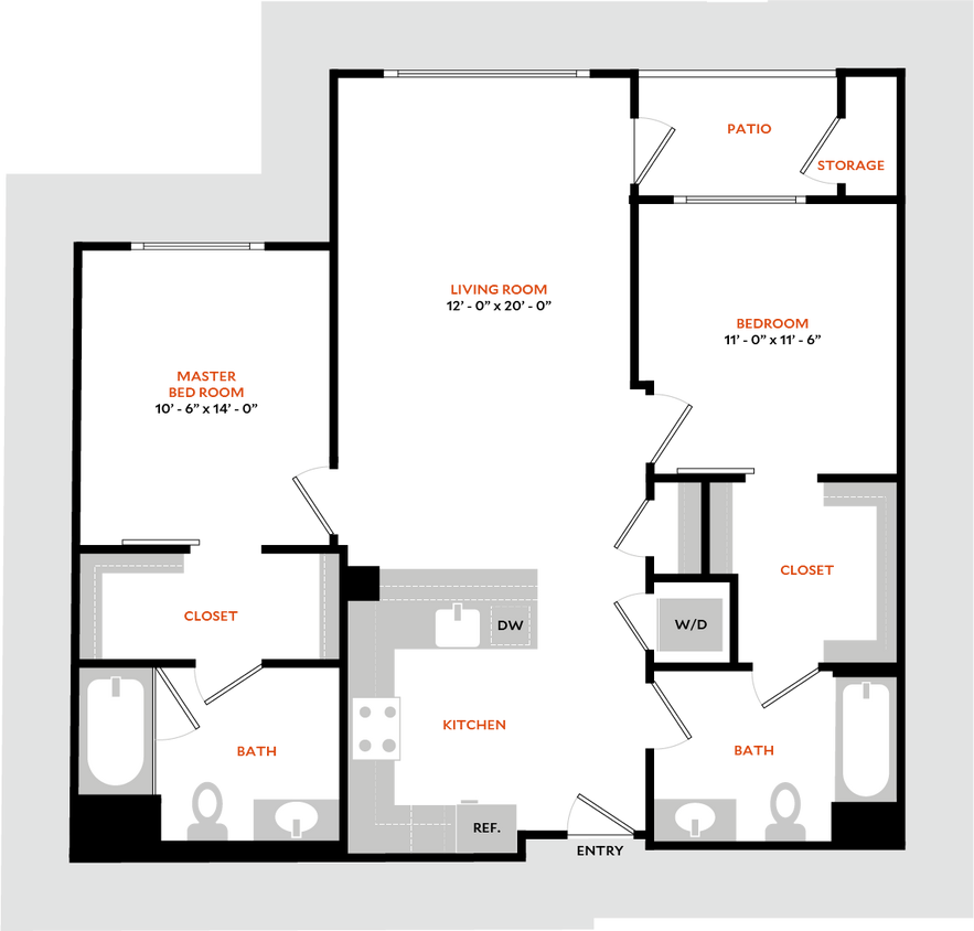 Floor Plan - Plan 2C-BMR (Income Limit)