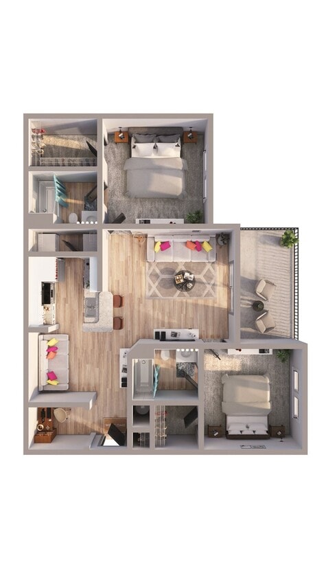 C195540_ArborPlace_3DFP_2B2B_B1_TheAmsterdam_1105sqft - B1F-PO