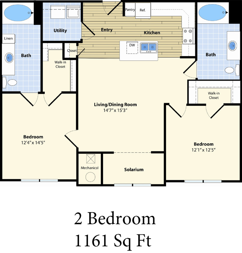 Floor Plan - Two Bedroom Two Bath B