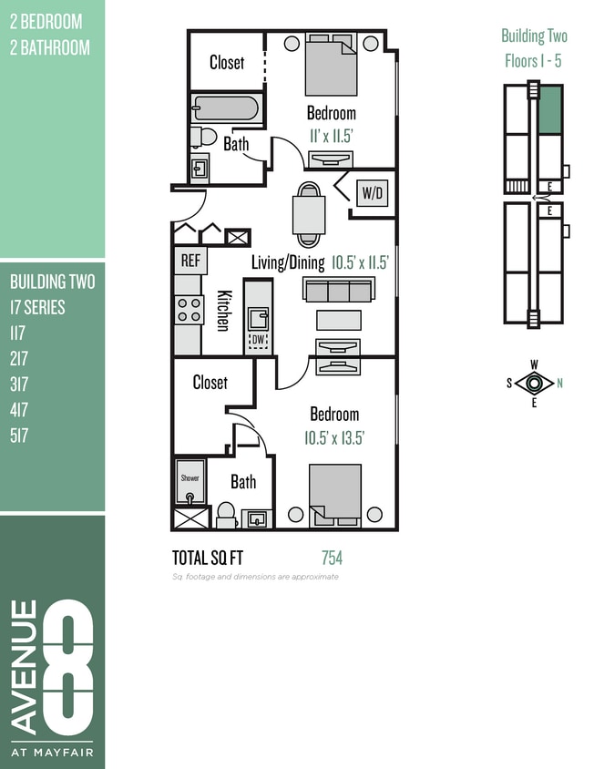Floor Plan - 17 Series 2 Bedroom / 2 Bath
