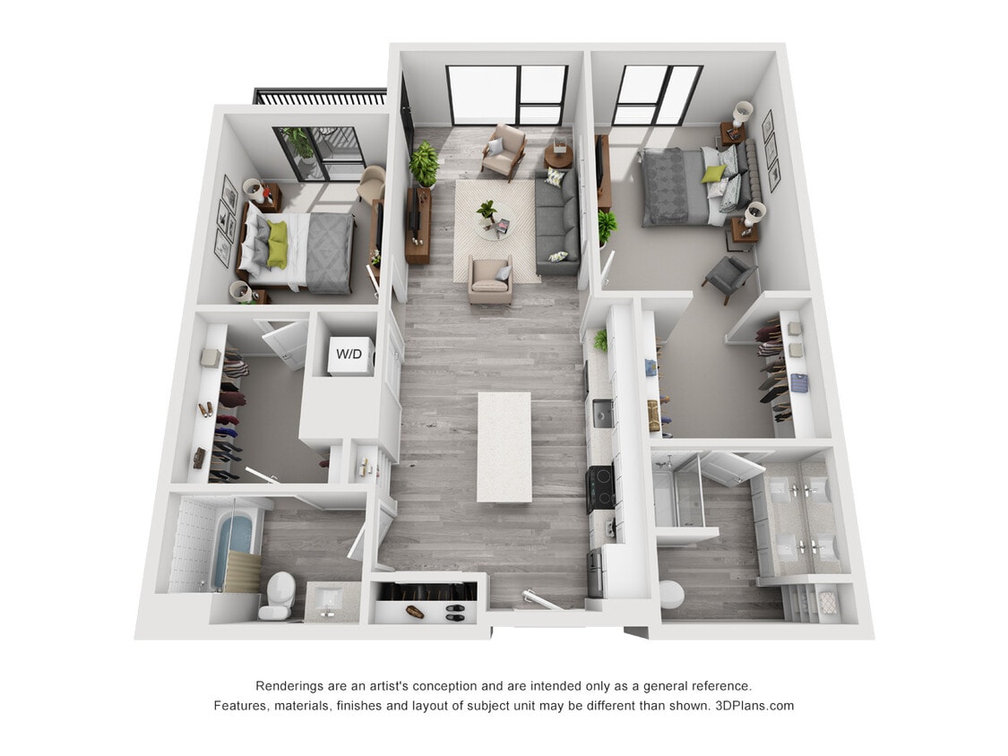 The Glenn - C1 - 2 Beds - 2 Baths - 1187 Sq. ft. - C1