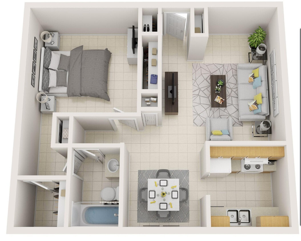Floor Plan - Brighton - Deluxe - 1 Bedroom Apartment Home