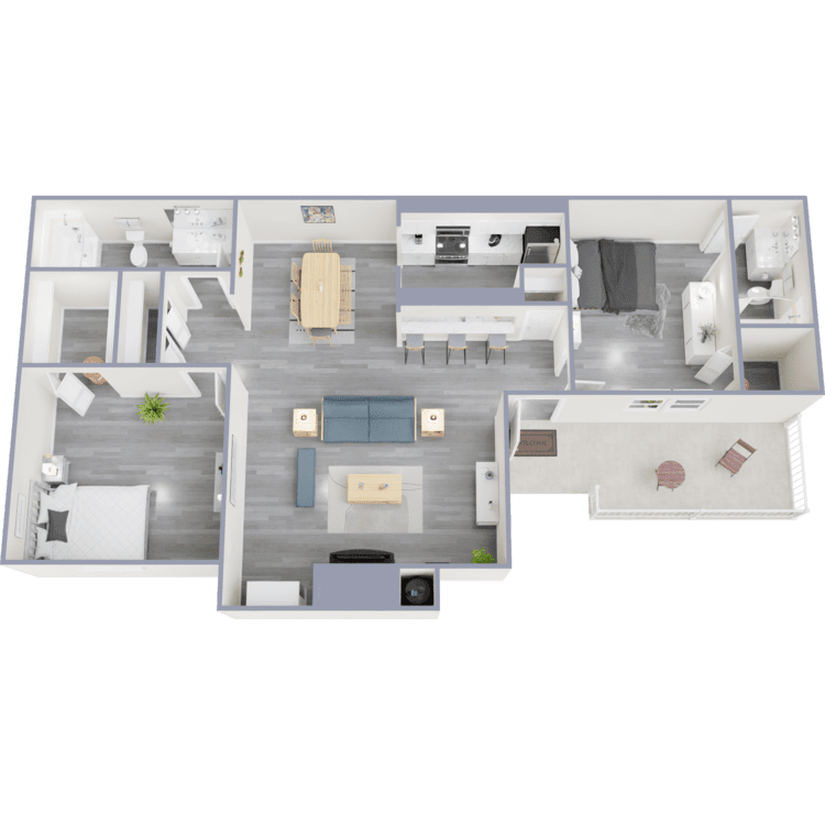 Floor Plan - 2 Bed 2 Bath