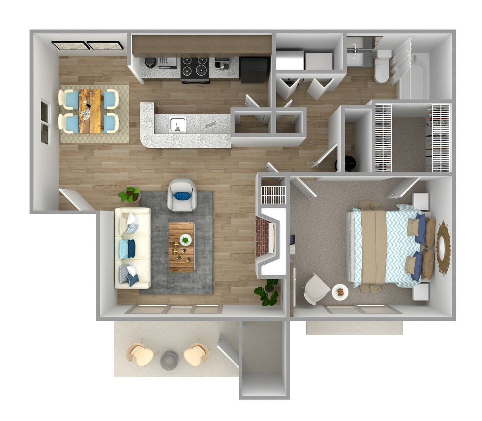 A2_1Bed_1Bath_835 Sq Ft - A2 - 1 Bedroom, 1 Bathroom