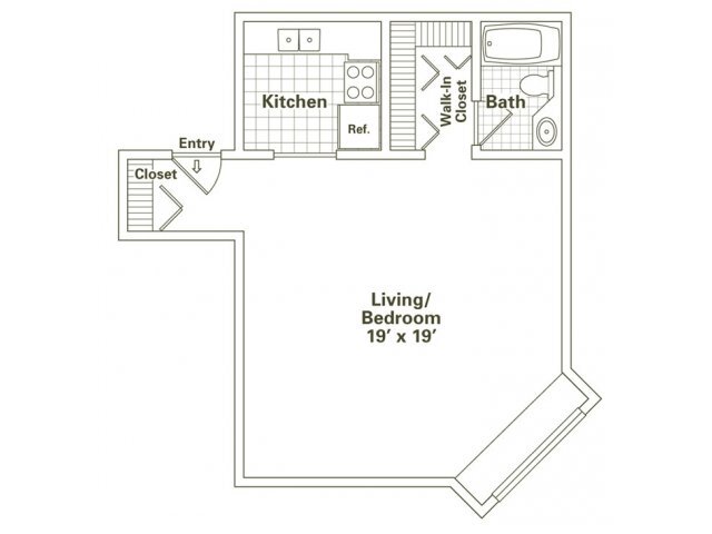 Floor Plan - Studio / 1ba