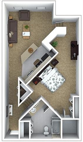 Floor Plan - Marlboro Classic -1 Bed 1 Bath
