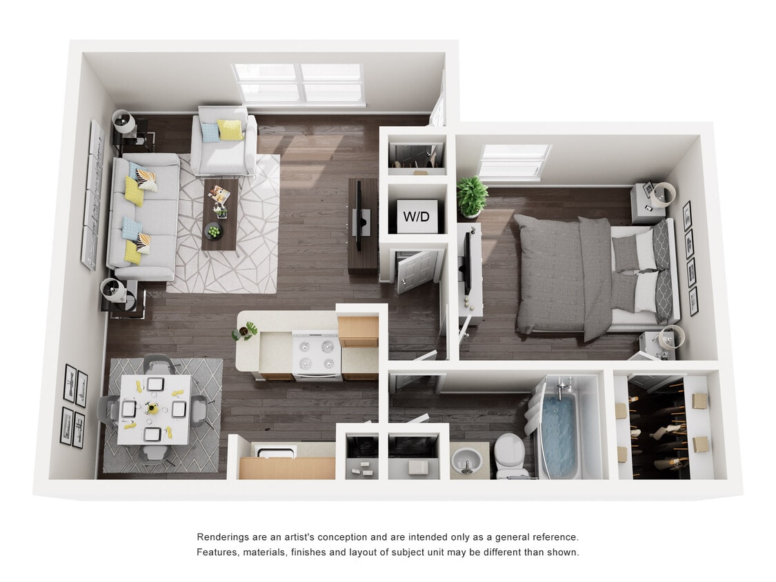 Floor Plan - One Bedroom, One Bath