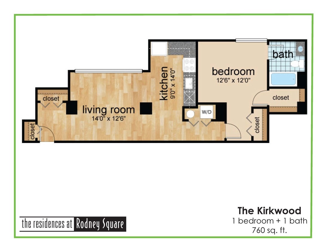 Floor Plan - Brandywine One Bedroom