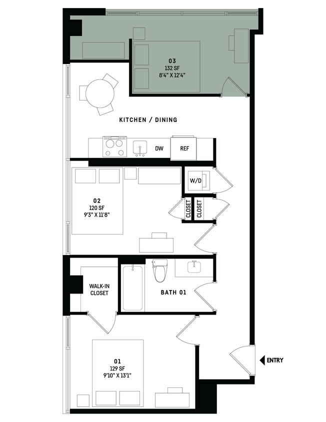 Floor Plan - Co-Living C1-Bedroom 3