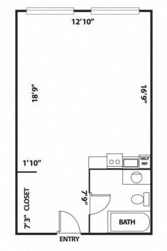 Floor Plan - FURNISHED STUDIO