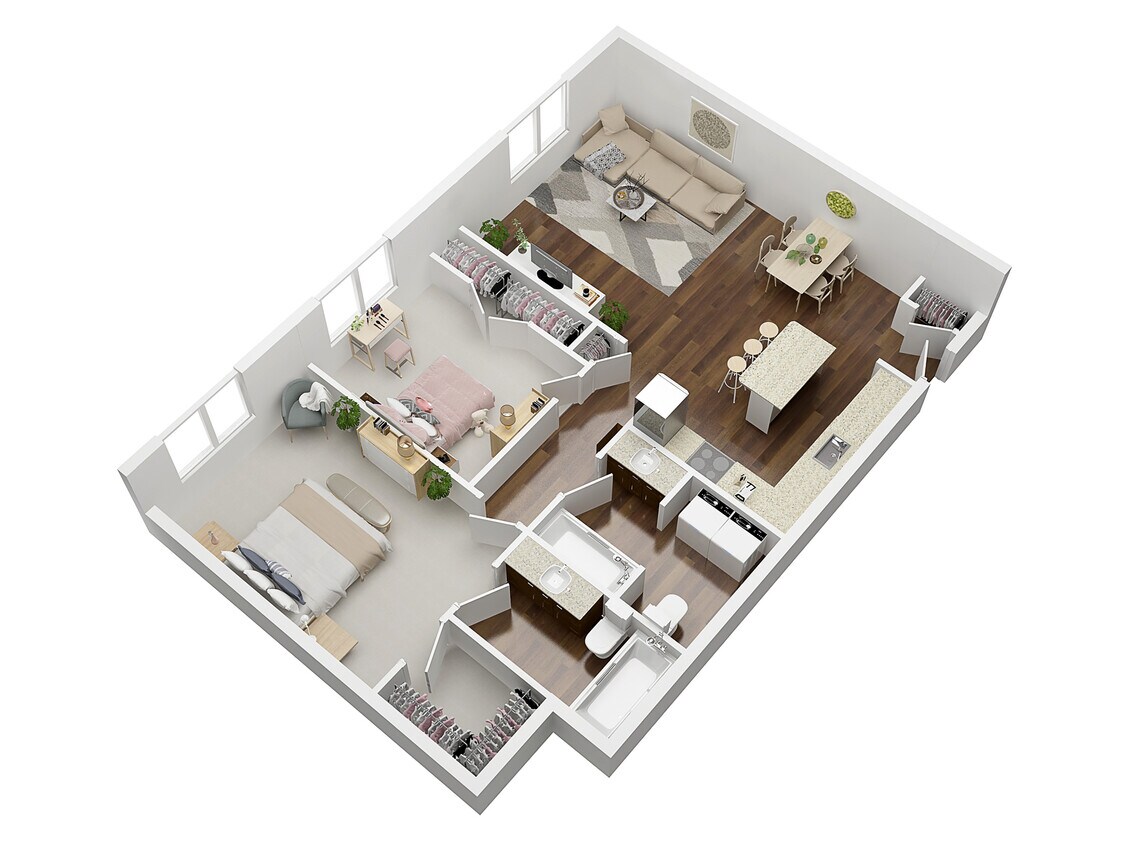 Miller - 2 Bed 2 Bath - 944 Sq. Ft. - Miller