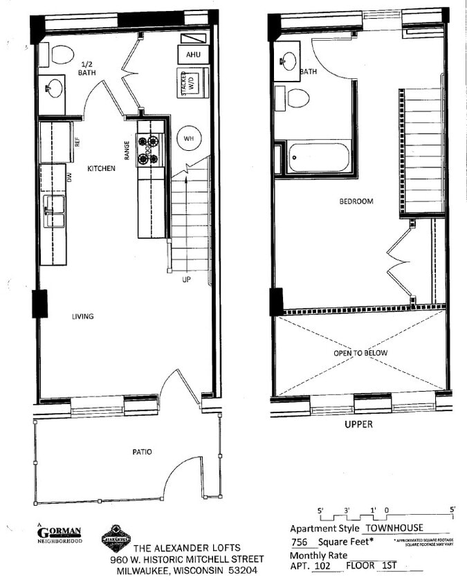 Floor Plan - 1 Bedroom Townhome
