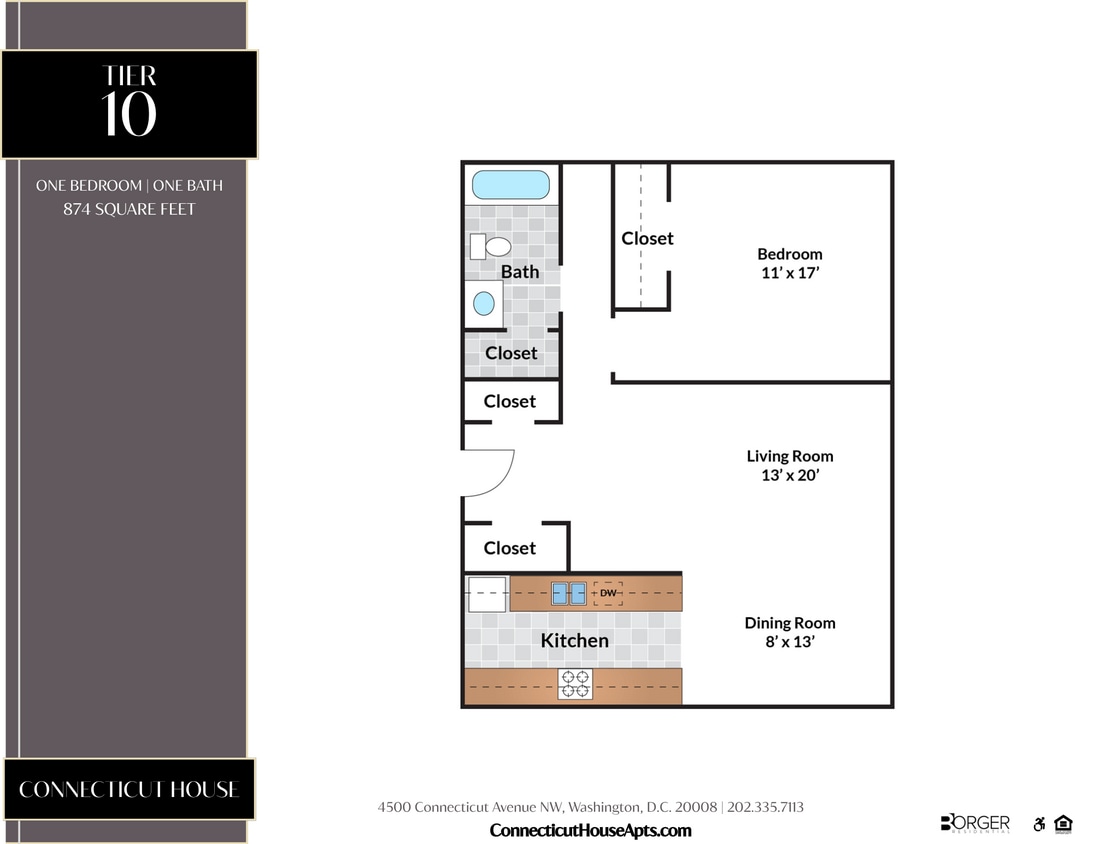 Floor Plan - 1 Bedroom - 10 Tier