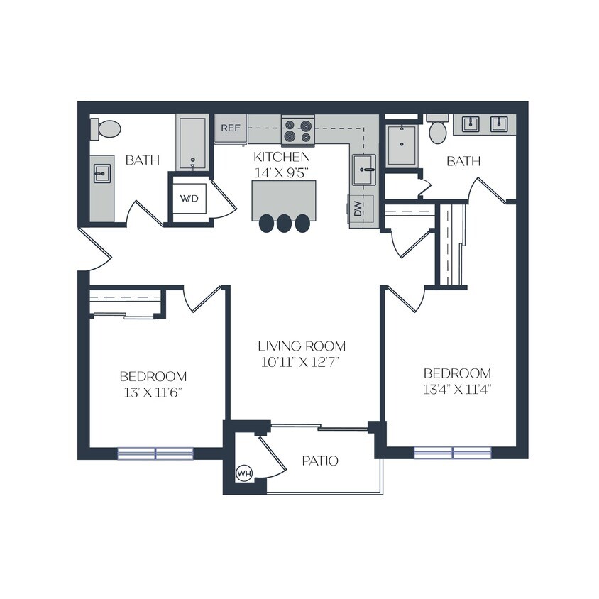 Floor Plan - Two Bed Two Bath B