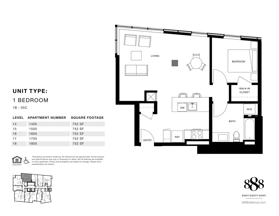 Floor Plan - 1x1 05C