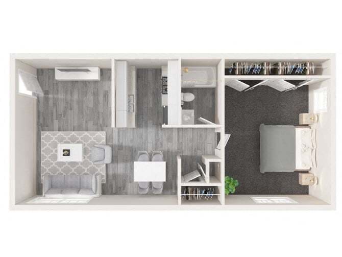 Floor Plan - 1 Bedroom, 1 Bathroom