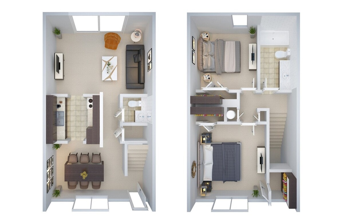 Floor Plan - 2/1.5 - 960 TH