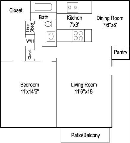 Floor Plan - 1 Bedroom / Phase 3