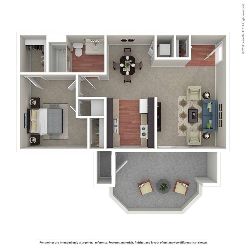 Floor Plan - 1 Bedroom / 1 Bath