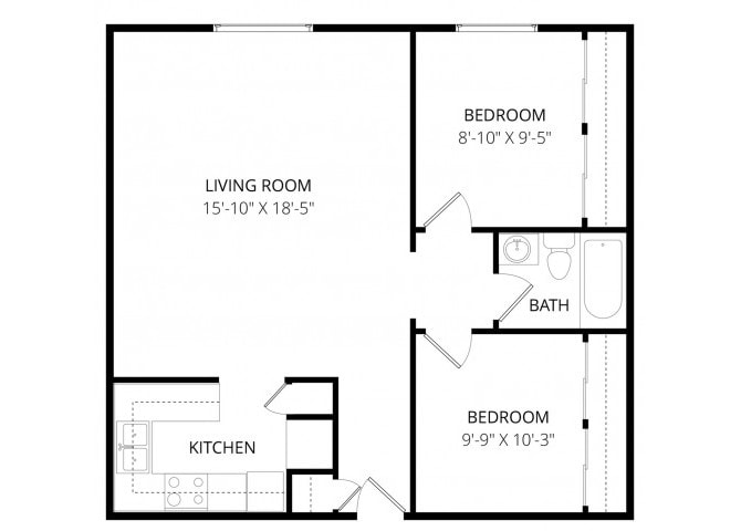 Floor Plan - 2x1