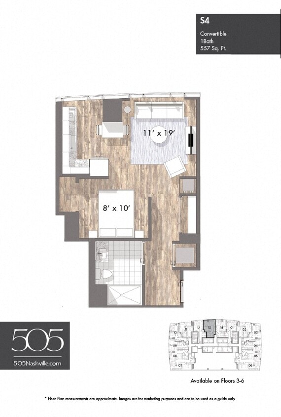 Floor Plan - 505 Studio Stack 13 & 14